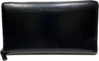 Balenciaga Black Leather Long Wallet (Bi-Fold) (Pre-Owned)