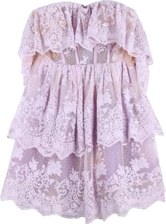 Elisabetta Franchi Mini Dress Polyamide Cotton - Wisteria