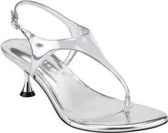 Marc Fisher Pelysa Ankle Strap Sandal in Metallic Silver at Nordstrom, Size 8.5