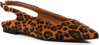 Seychelles Alameda Pointed Toe Slingback Flat in Leopard at Nordstrom, Size 6.5