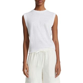 Vince Linen Muscle Tee in Optic White at Nordstrom Rack, Size X-Large