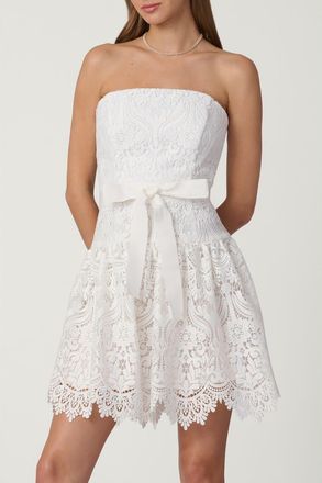 Shoshanna Midnight Medallion Lace Ester Dress in Porcelain at Nordstrom, Size 12