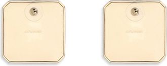 Self Portrait Womens Square Enamel Earrings Gold Brass