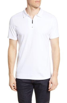 Robert Barakett Georgia Zip Polo in White at Nordstrom, Size Xx-Large