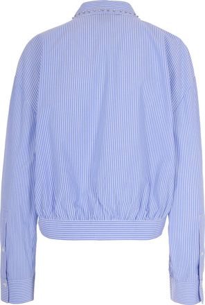 Pinko Womens Shirt Charita White-Light Blue Cotton White/light