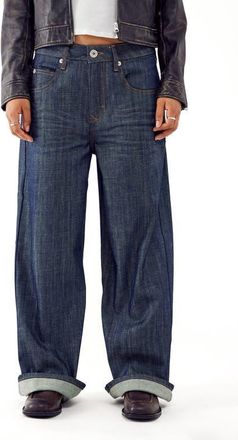 BDG Jaya Low Rise Wide Leg Jeans in Raw Denim at Nordstrom, Size 27 32