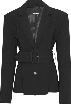 Rotate Suiting Blazer met Riem - Dames - Blazers - Zwart - M - Leer - Jassen