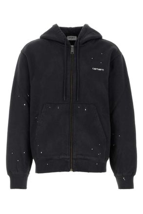Carhartt Work in Progress Black Relaxed Logo Hoodie
