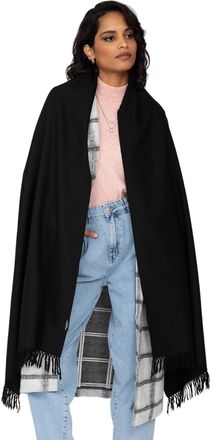 Likemary Pashmina Shawl Wraps for Women - Multi-use Wool Scarf to Keep Your Neck and Full Body Warm - Travel Blanket Wrap - Handmade Gift for Women - Black