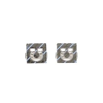 Ferragamo Square Brass Hook-Shaped Cummerband Clasps - male - Ferragamo - Clips Bars - Multicolor - ONE SIZE - Accessories