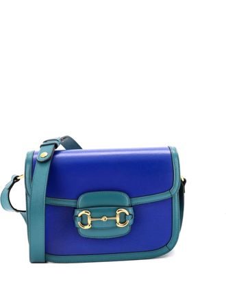 Gucci Horsebit 1955 Leather Small shoulder bag - Blauw