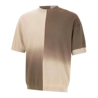 Emporio Armani Round-neck Knitwear, male, Brown, Size: S Round-neck Knit Sweater