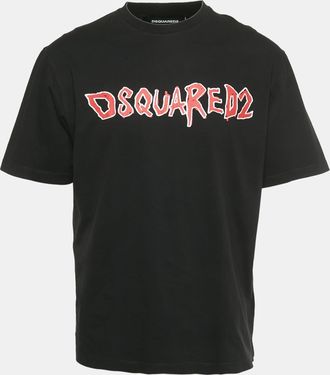 Dsquared2 Black Logo Print Cotton T-Shirt