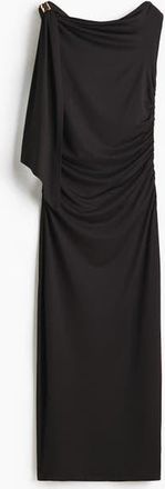 H&M Draped One-shoulder Dress in Black at Nordstrom, Size Xx-Large