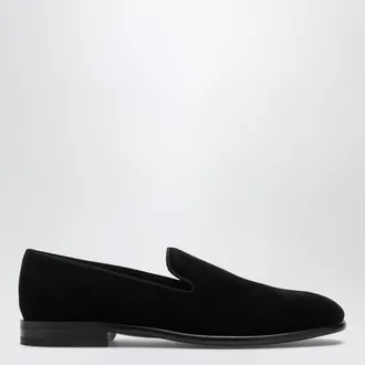 Dolce & Gabbana Black velvet goatskin loafers