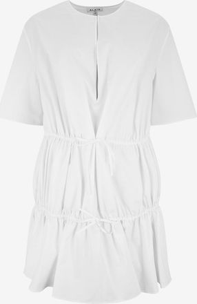 Alaia Gerafftes T-Shirt-Minikleid aus Popeline