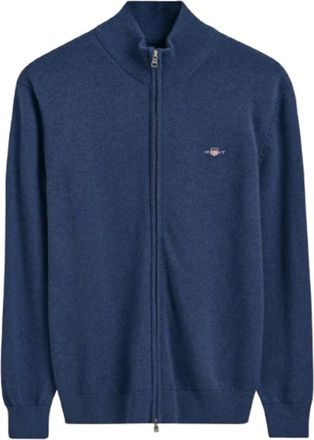GANT Truien & Vesten, Heren, Blauw, 4Xl, Katoen, Blauwe Casual Katoenen Ritsvest