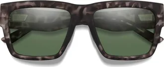 Smith Lineup 58mm ChromaPop Polarized Rectangular Sunglasses in Gray Tortoise/gray Green at Nordstrom