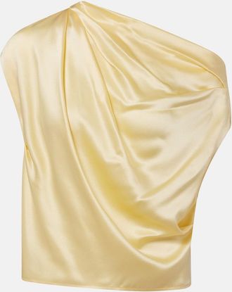 The Sei Top de sat&eacute;n de seda drapeado