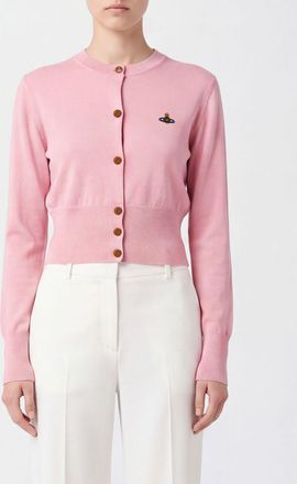 Vivienne Westwood Bea Slim Fit Cardigan with Contrast Orb Logo Embroidery