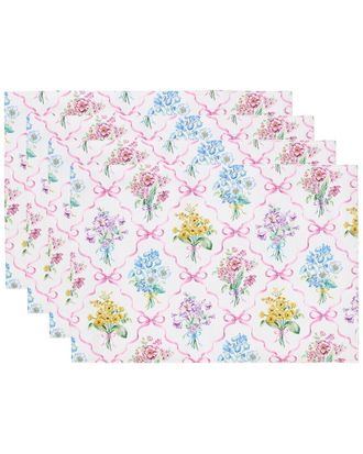 Lenox Set Of 4 Bouquet Ribbon Placemats