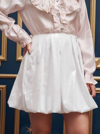 Sister Jane Glass Sequin Bubble Skirt In Ivory