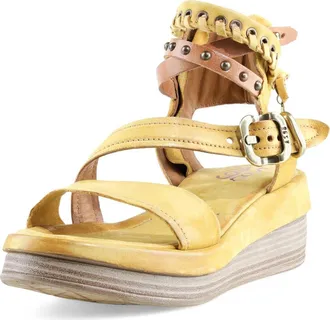 A.S.98 Spaulding Ankle Strap Sandal in Mustard at Nordstrom, Size 9.5-10Us