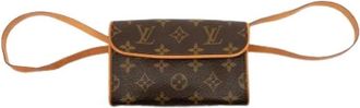 Louis Vuitton Pre-owned Pochette Florentine - Dames - Vintage Heuptassen - Bruin - ONE Size - Leer - Vintage