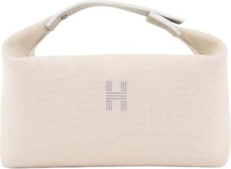 Herm&egrave;s Tweedehands Canvas handtassen - Dames - Vintage Mini Tas - Wit - ONE Size - Vintage