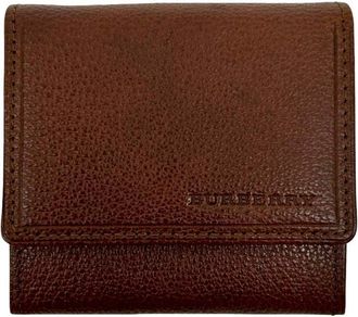 Burberry Brown Leather Coin Purse/Coin Case (Pre-Owned)