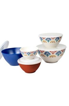 TarHong Rio Medallion Set Of 5 Nesting Mixing Bowls in White Multi at Nordstrom Rack