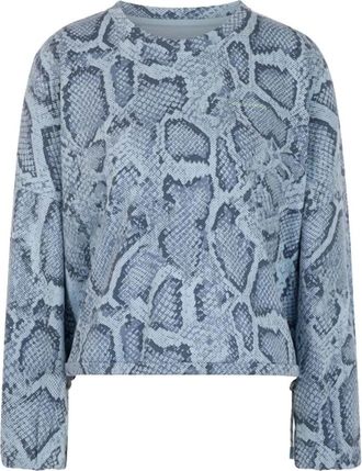 Marc Cain Sweatshirts - Dames - Sweatshirts - Blauw - XL - Pailletten - Hoodies & sweatvesten
