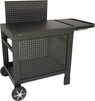 COOK IN GARDEN Carrello Cookin Garden reva 110 premium - 100% metallo - Superficie di lavoro (L.108 x l.55 cm) - 1 ripiano inferiore, 1 gonna, 1 creatore