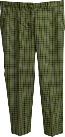 Miu Miu Miu Miu geruite broek van groene wol