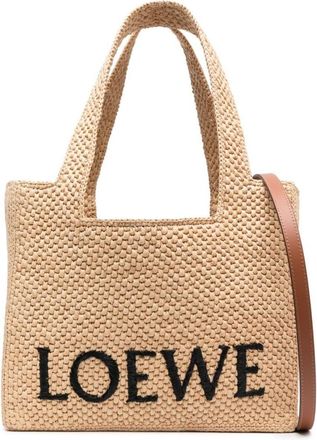 Loewe Beige Capsule Paulas Ibiza slit Midi Shopping Bag