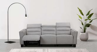 HOME AFFAIRE 3-Sitzer »Carpari, 224cm, manuelle od. elektrische Relaxfunktion in 2 Sitzen« mit USB-A/C, Kopfteilverstellung, Echtleder, Kunstleder, Webstoff