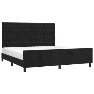vidaXL Giroletto Con Testiera Nero 180x200 Cm In Velluto - Vidaxl