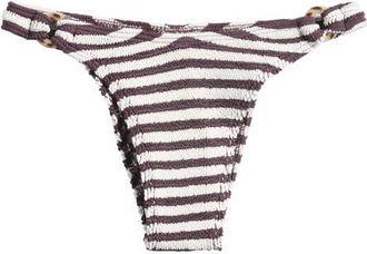Bond-Eye Side Ring Bikini Bottoms in Sable Dot Stripe at Nordstrom