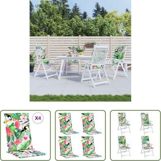 vidaXL Cuscino per sedia - Cuscini per Sedia con Schienale Alto 4pz Multicolore in Tessuto
