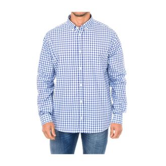 Armani Jeans Lange mouwen overhemd Revers knoopsluiting - Heren - Casual Overhemden - Blauw - XS - Katoen - Overhemden