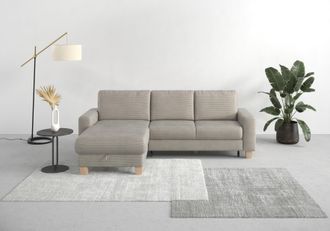 HOME AFFAIRE Ecksofa »Summer L-Form« mit Recamiere, mit oder ohne Bettfunktion und Bettkasten, Cord-Bezug