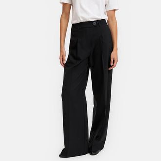 La Redoute Collections Wijde broek met plooien en hoge taille