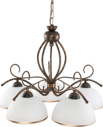 OEM L&aacute;mpara De Techo Colgante Negra Con Detalles En Oro Antiguo Y Pantalla Blanca Gomera 9-980