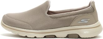 Skechers Womens GO Walk 5 Slip On Trainers, Taupe Textile Trim, 5.5 UK Wide