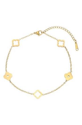 Adornia Clover Station Anklet in Gold at Nordstrom Rack
