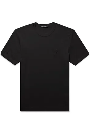 Dolce & Gabbana Slim-Fit Logo-Embroidered Cotton-Jersey T-Shirt