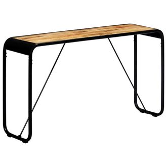 vidaXL Vidaxl - Mesa Consola De Madera Maciza De Mango Sin Tratar 140x35x76 Cm