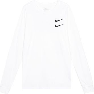 Nike Sportswear Swoosh LS Tee US Edition Round Neck Long Sleeves White CK2259-100