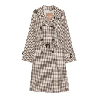 Max Mara Trench Coats, female, Gray, Size: XS Mtcfate 232 Double-Breasted Coat