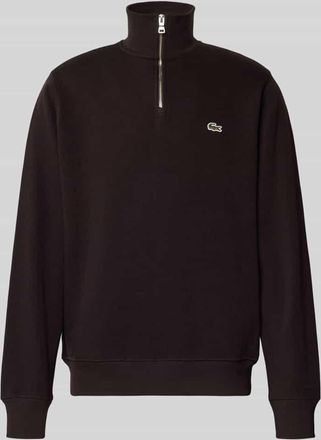 Lacoste Regular Fit Troyer aus reiner Baumwolle in Dunkelbraun, Größe XXXL